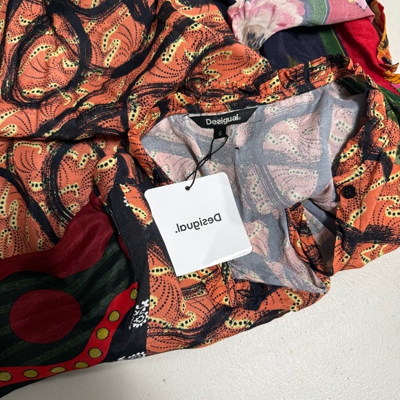 🆕 DESIGUAL Oriental Jenica Boho Long Sleeve Button Down Shirt - Picture 6 of 16